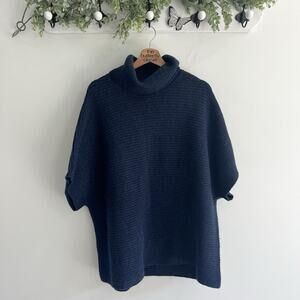 The White Company Navy Blue Polo Neck Batwing Sleeve Sweater Size US 12 153237